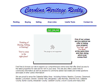 Tablet Screenshot of carolinaheritagerealty.com